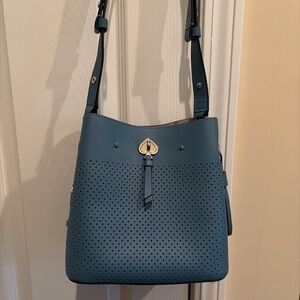 Elegant Blue Bucket Shoulder Bag